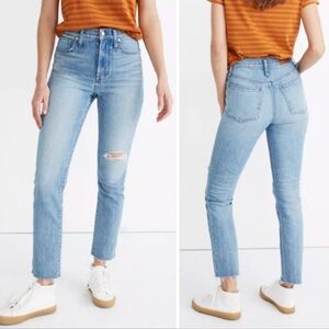 Madewell Womens The Perfect Vintage Jean Size 26 Model  Distressed Raw Hem